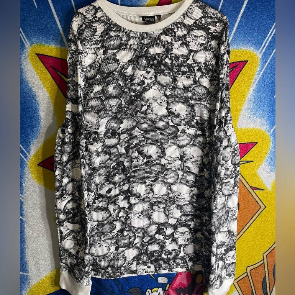 2000s Y2K Grunge Skull AOP Thermal